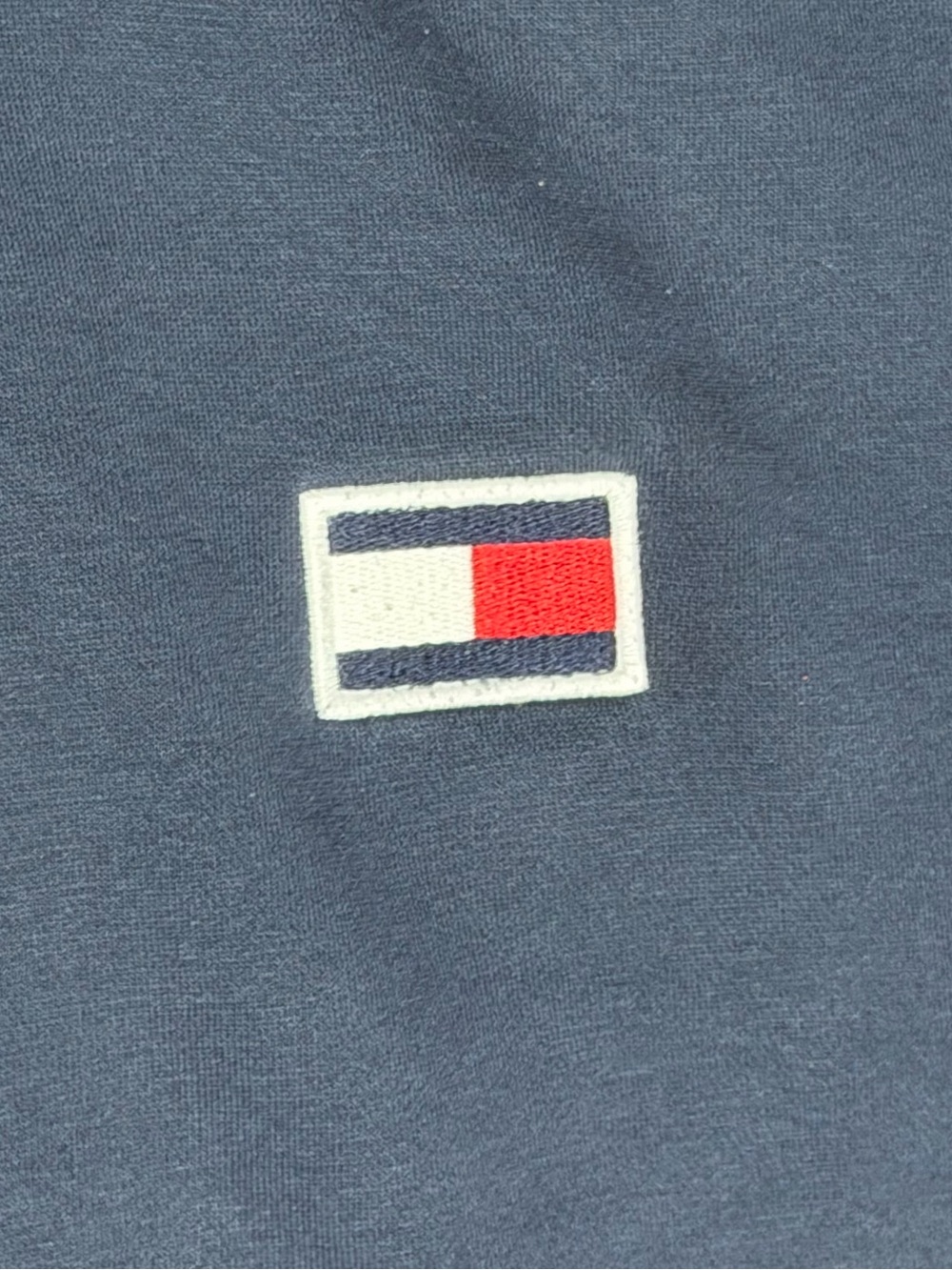 Tommy Hilfiger Navy Hoodie with Red & White Sleeve Stripes - Picture 5 of 10